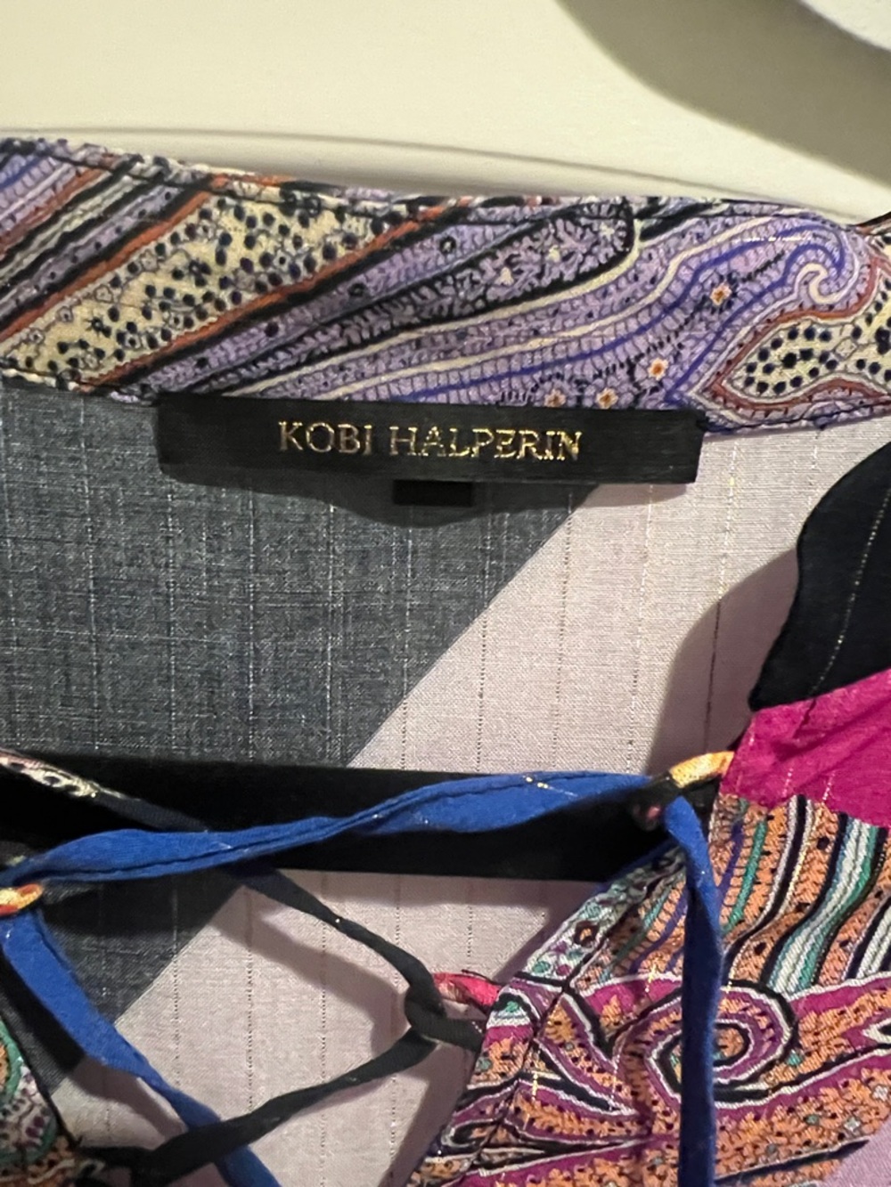 Kobi Halperin Winnie patchwork print blouse floral paisley size small - Picture 3 of 6